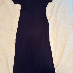 nine britton Navy Short-Sleeve Maxi Dress